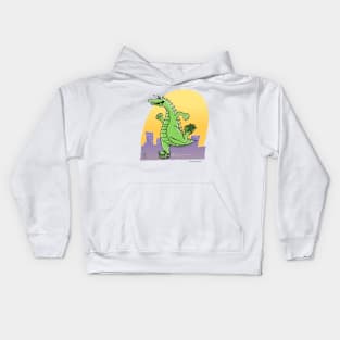 Dinosaur skating Kids Hoodie